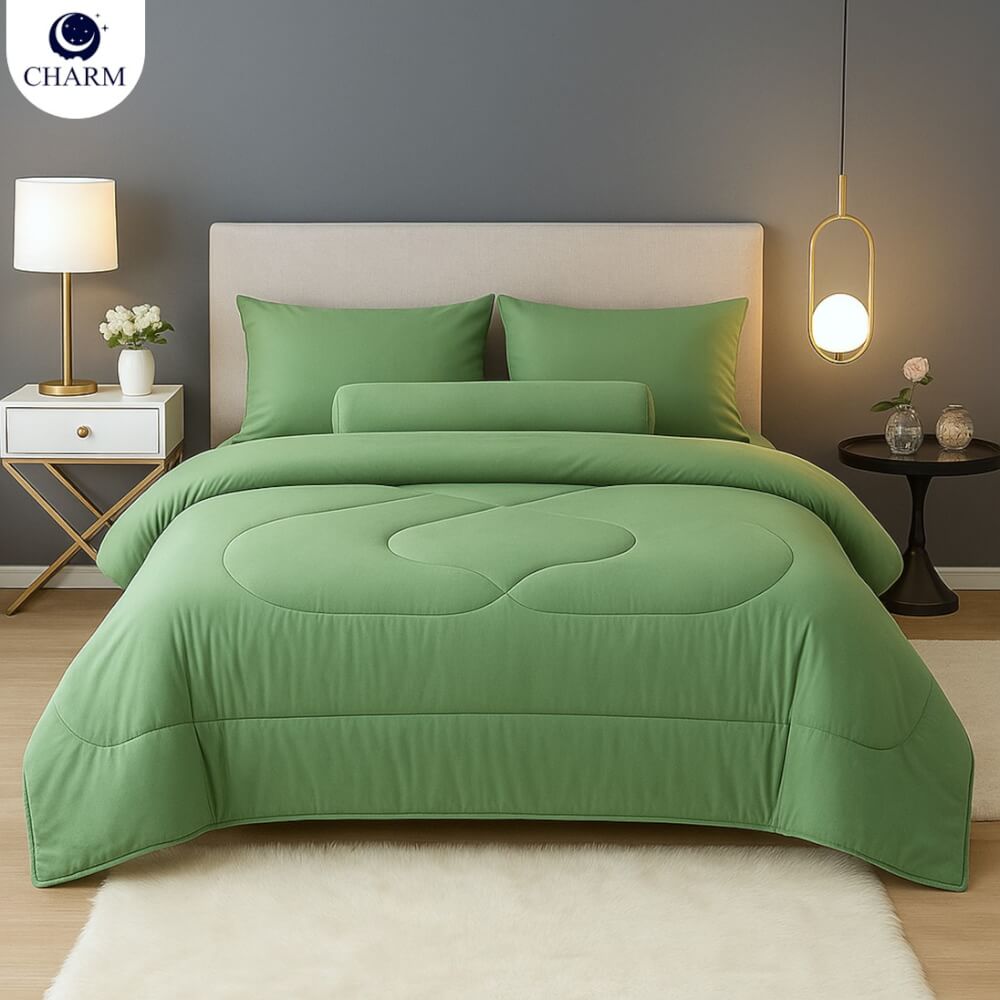 CHARM ชุดผ้าปูที่นอนพร้อมนวม 3.5 ฟุต 4 ชิ้น – SAGE GREEN คอลเลคชั่น CLASSIC_1